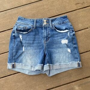 Ripped jean shorts